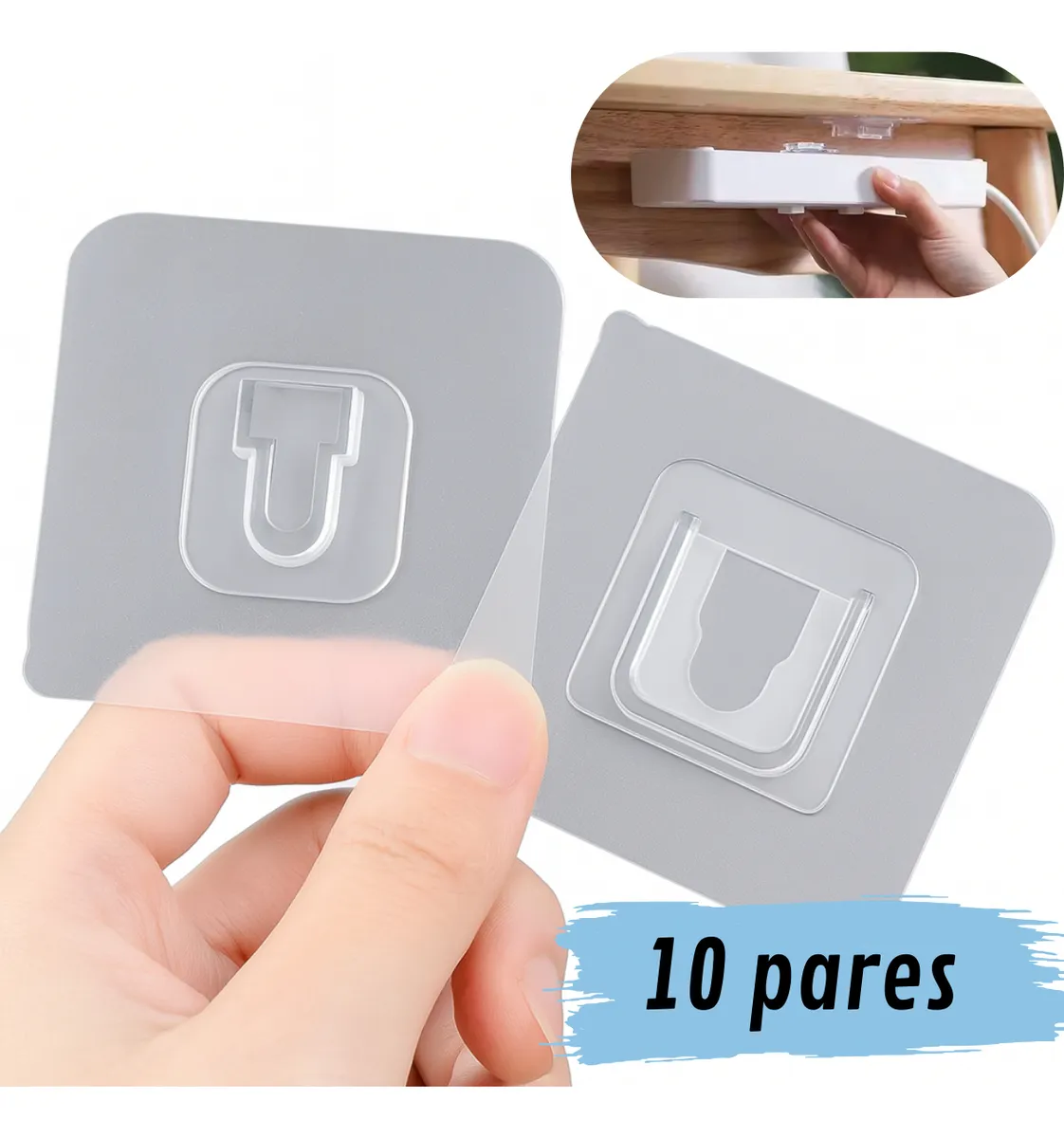 Ganchos Adesivos Resistentes sem furar parede pack 10 unidades 5kg