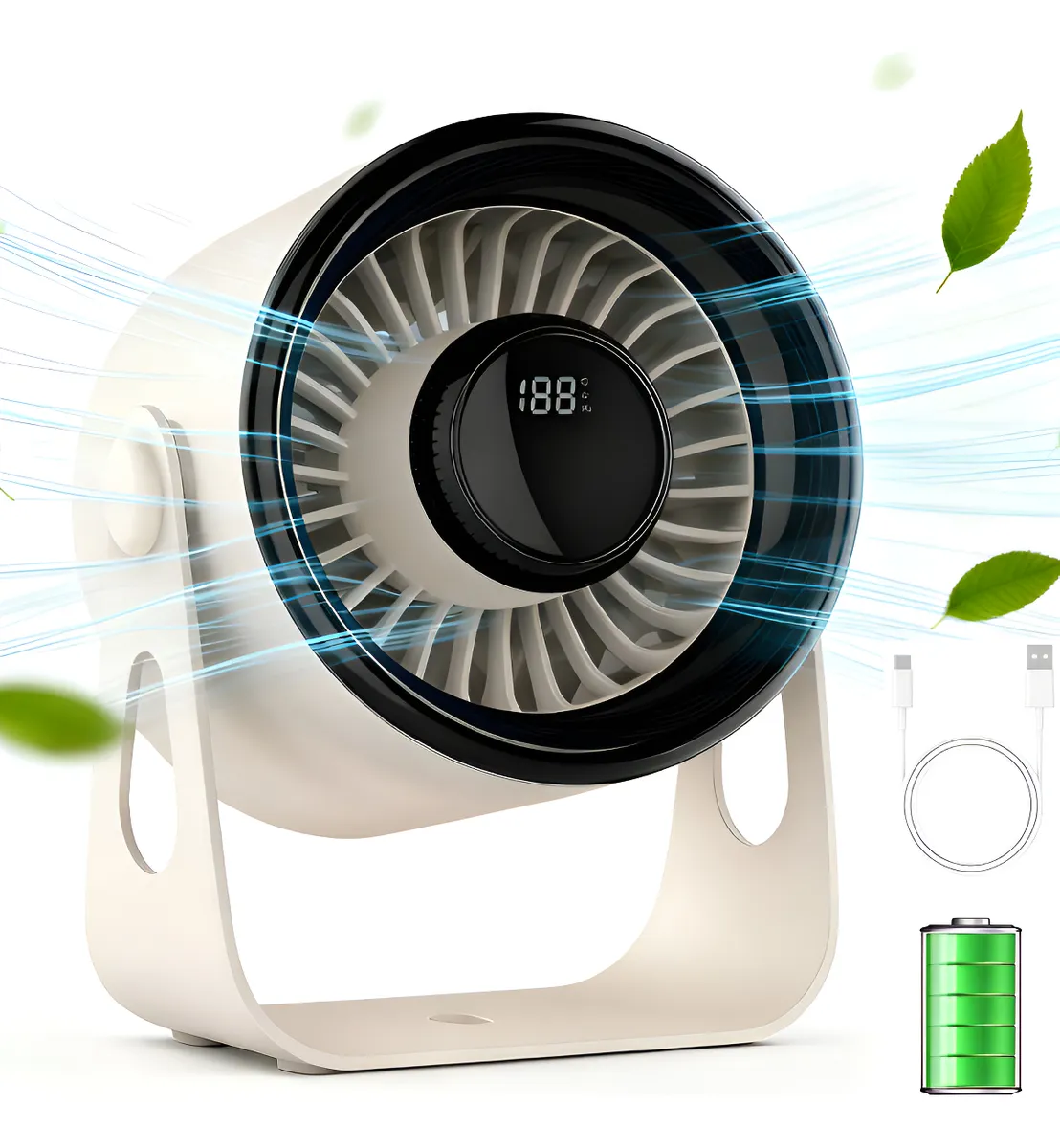 Ventilador de Mesa USB Mini silencioso 3 velocidades escritório verão